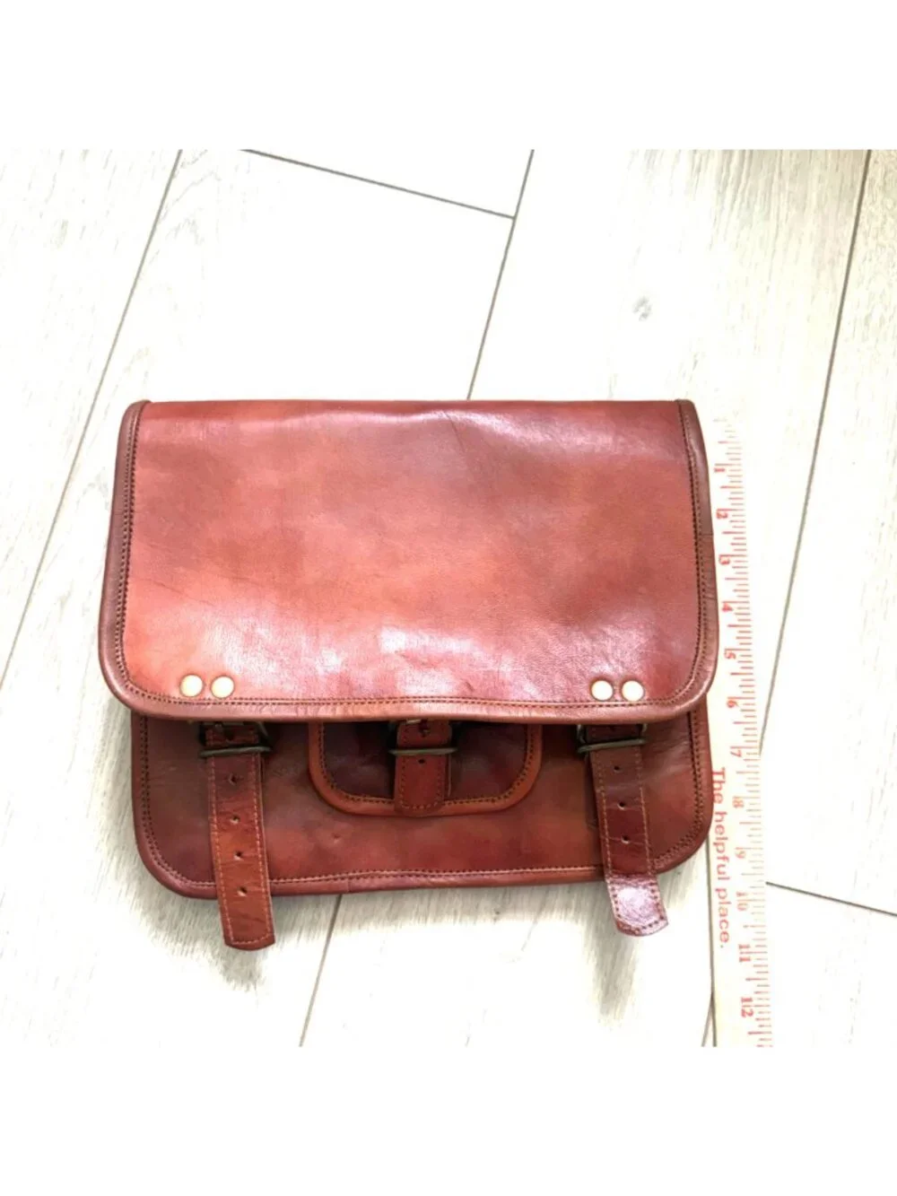 Men's Satchel Messenger HandBag Brown Leather Vintage Laptop Briefcase School
